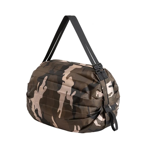 Bärbar hopfällbar shoppingväska med stor kapacitet Multifunktionell förvaringsväska Sport reseaxelväska (brun) Brown