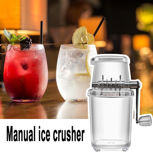 Isbittknusere Manuell Rotasjons Isbittknusere Cocktailer Slushmaskin Isbiter Knust Smoothies Isbittknusere Maskin Hjem 1.2L Is Grinder transparent