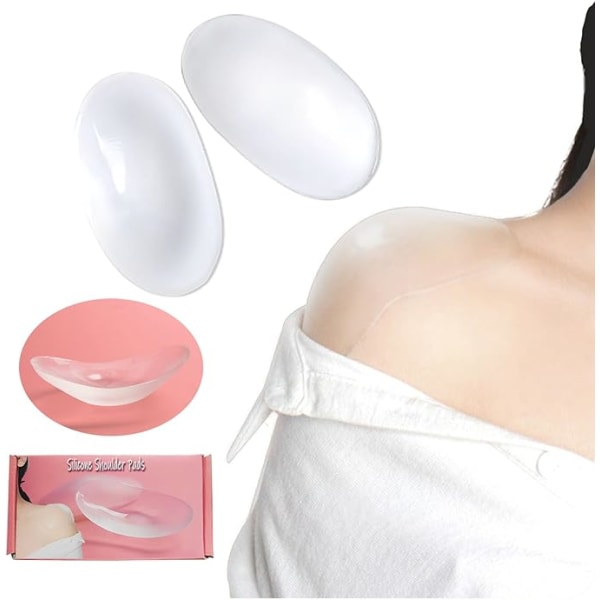skulderpude silikone selvklæbende, gennemsigtig usynlig blød forstærket skulderpude, skulderpude forstærker til kvinder mænd skulder anti-skrid puder
