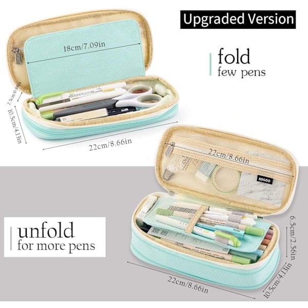 Pencil Case Stort Penalhus Kontor College Stor Opbevaringstaske Pose Holder Boks Organizer til Studerende