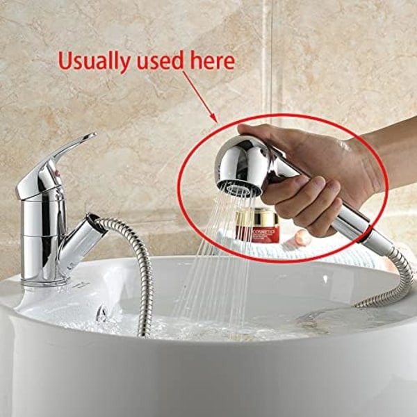 Håndbruser Optrækkelig vandhane Pro Køkkenvask Blandingshoved 2 sprøjtetyper Toilet Håndbruser erstatning til håndvaskarmatur eller universelt brusehoved