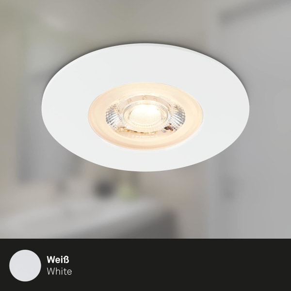 Sæt med 3 LED forsænkede loftslamper, ultra-flade forsænkede lamper, IP65 badeværelsesspots, mat hvid, 90x25 mm (DxH)