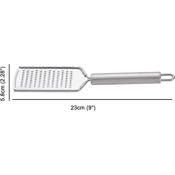 Rustfrit Stål Holdbar Fladt Zester Rivejern, 1 Pakke, 23,5 cm, Perfekt til Rivning, Hvidløg, Citron og Lime, med Ophængningshul (1 Pakke)