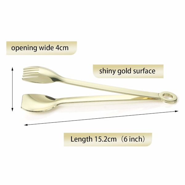 Premium Små Serveringstänger - 15 cm Rostfria Aptitretare Tänger, Set med 4