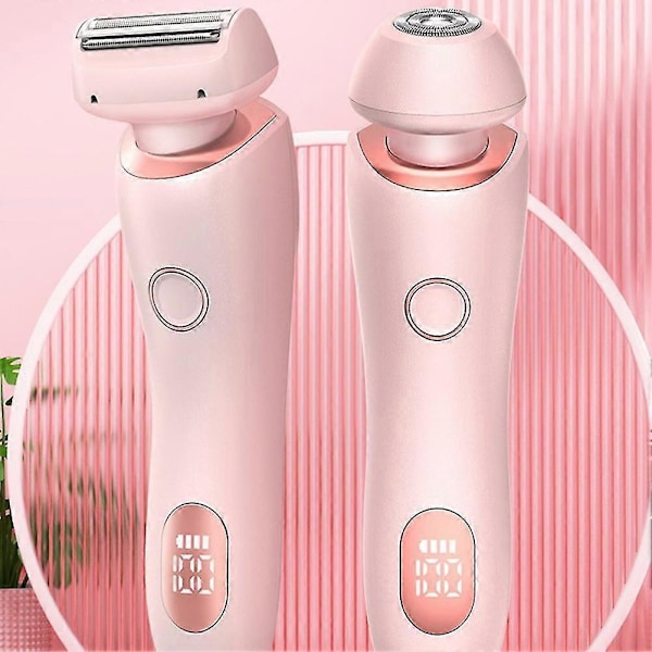 2-i-1 Bikini Trimmer Elektrisk Barbermaskin for Kvinner, Silky Glide Pro Hårfjerning for Barbering av Ben, Armer, Underarmer og Ansikt Rosa