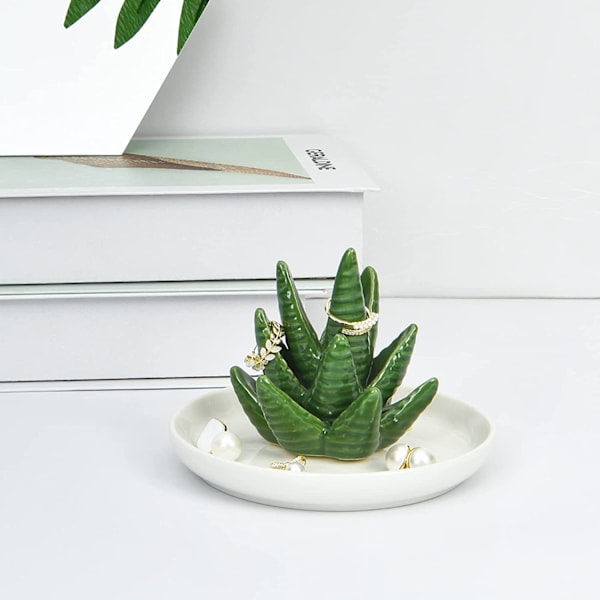 Aloe Kaktus Elefant Ringhållare, Katt Prydnadsskål Smyckesbricka, Presenter till Kvinnor, Flicka, Vän, Älskare, Födelsedag Inflyttningspresenter Bröllopspresenter