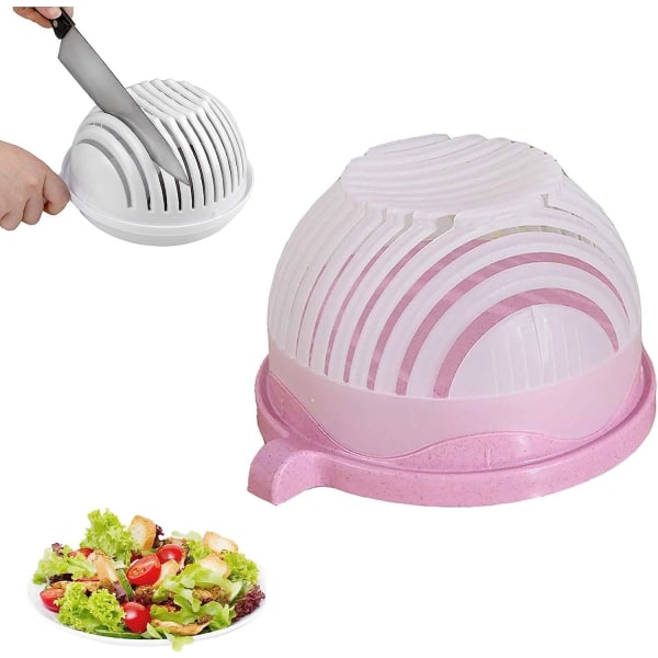 Snap salat udskærer skål, shredder salat grøntsagsskærer, ny grøntsagsskærer cutter grøntsagsskive, salat cutter skål, pink