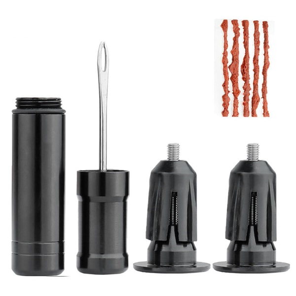 Slanglöst Däckreparationssats för Cykel, Däckpunkteringar med 5 st Bacon Strips Plus Insättningsverktyg Däckreparationssticka, för MTB och Landsvägscykel Däck