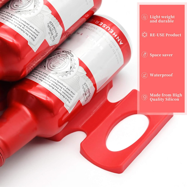 Kylskåpsflask- och burkstaplare, 2 st Halkfria Silikon Hopfällbara Vinställ Ölburksställ Organizer, Öl/Cola/Matburk Staplingsmatta