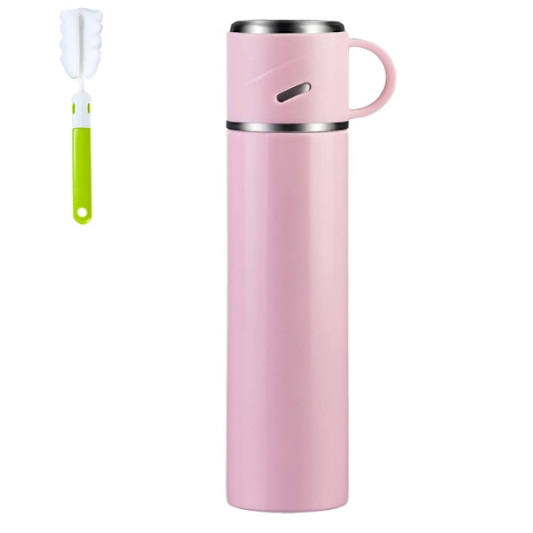 Termosflaska 540ML, Återanvändbar Resemugg med Lock, Isolerad Vattenflaska, Läcksäker Termos för Varma och Kalla Drycker