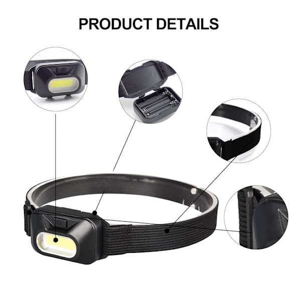 Otsalamppu, 2 kpl LED-otsalamppu, Otsavalaisin, Ammattimainen otsalamppu, Onnight-otsalamppu, Kalastusotsalamppu, Tehokas LED-otsalamppu, Tehokas LED-otsavalaisin