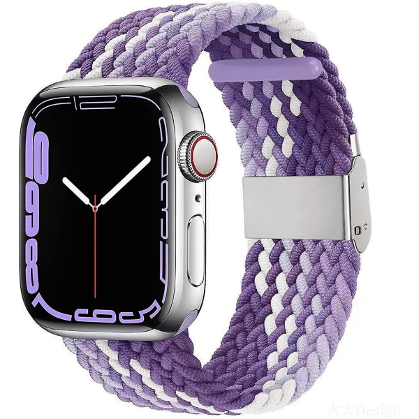 Justerbar flettet solo-løkke med spenne kompatibel med Apple Watch-bånd 38 mm 40 mm 41 mm mykt armbånd stretch nylon elastisk stropp for Iwatch-serien