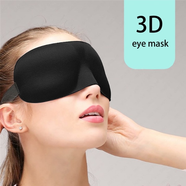 2-pak Sleep Eye Mask Shade Cover 100% Blackout Sleep Eye Masks til Sove-søvnmasker Velegnet til frokostpause Trave Camping Brug (sort) Black