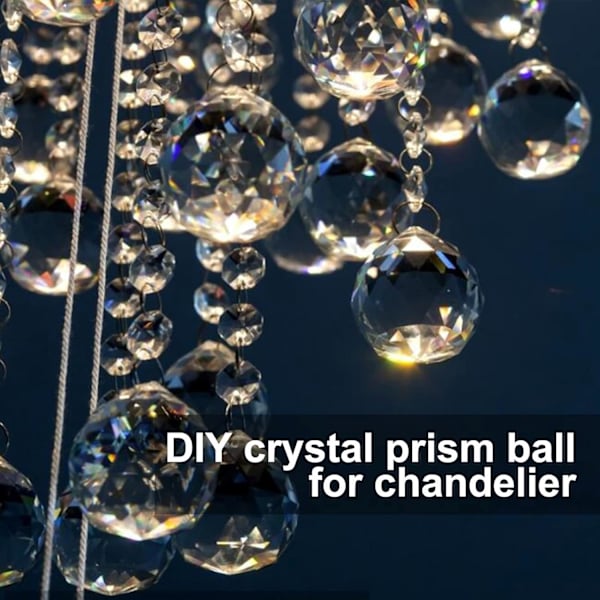 Klar krystalkugle prisme solskin fanger regnbue vedhæng maker, hængende krystal prismer til vinduer, til gave, juledekoration (30mm) 30mm