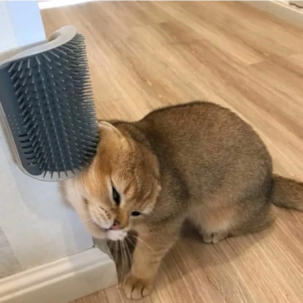 Kattklösare Kattborste Massageborste för Hörnfäste för Katter grå