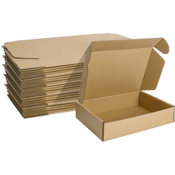 Liten fraktkartong 229x153x51MM Paket med 25, hopfällbar leveranslåda för postfrakt, post, ljus eller present, ‎brun