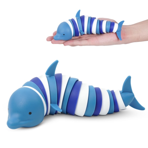 Dolphin Fidget Toy, Fleksibel Leddet Delfin Fidget Toy, Fleksibel Avspenningsleke for Avslapping, Håndsensorisk Leke