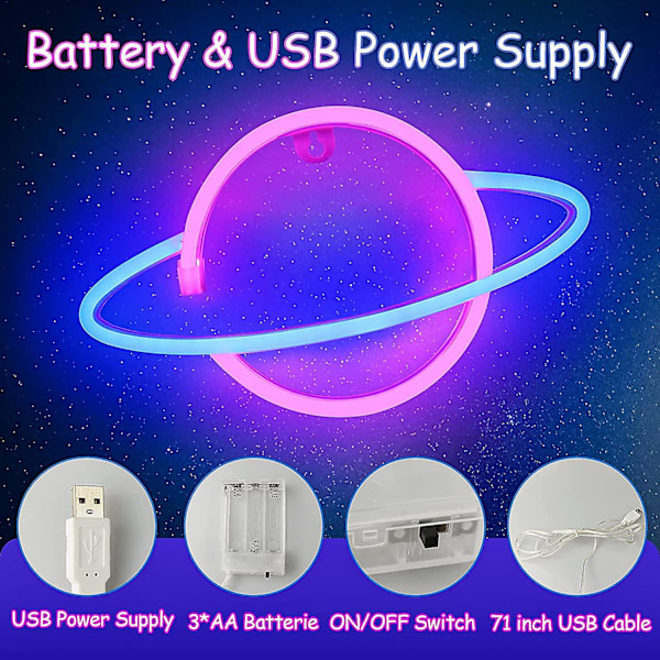 Neon Skyltar, LED Neonljusskylt Drivs Av Batteri Eller USB, Väggdekor LED-lampor Heminredning Hängande Konst Neon Skyltar För Sovrum, Spelrum, Bar