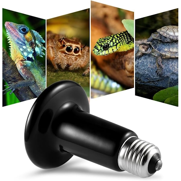 Terrarium Reptil Varmepære, Keramisk Varmeafgiver 100w, E27 Infrarød Keramisk Reptil Varmepære til Krybdyr/Firben/Skildpadder/Kyllinger