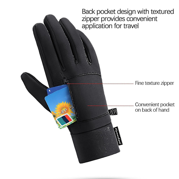 Vinter Udendørs Ride Varme Berørings Skærm Silikon Anti-Slip Handsker, Vindtæt Varme Sports Vandafvisende Silikon Anti-Slip Handsker black