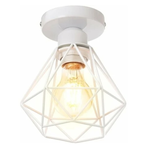 Moderne industriell taklampe E27 taklampe 16cm diamant skjerm for soverom hall - hvit