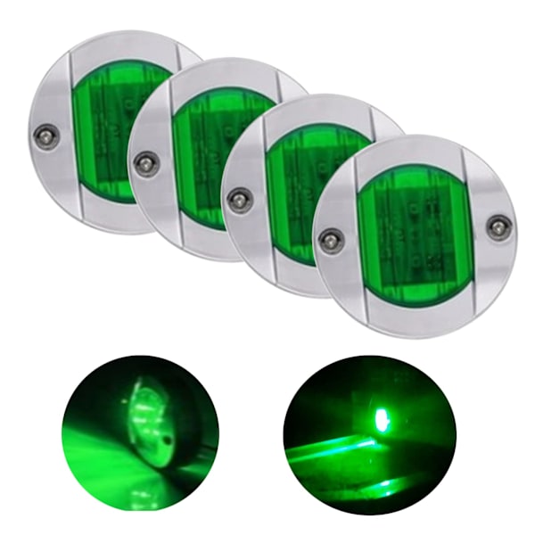 4 kpl LED-venevalo 12V pyöreä merivalaisin LED-peräpeilivalo veneen kannelle (vihreä)