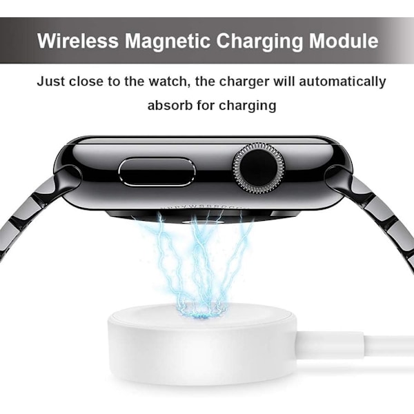 Apple Watch-lader, magnetisk ladestasjon, bærbar hurtiglader med 1M USB-kabel, for Watch Series 10/9/8/7/6/5/4/3/2/1/Ultra/SE Ultra