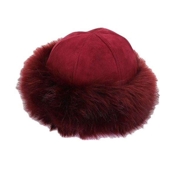 Kvinder hat til vinter Cossak russisk stil hat Flurry Fleece Fisherman Fashion varm kasket (rød) Red