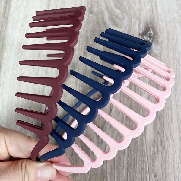 6st färgglada kam pannband för kvinnor Plast hårband med tänder Zip Zap hårbåge för flickor