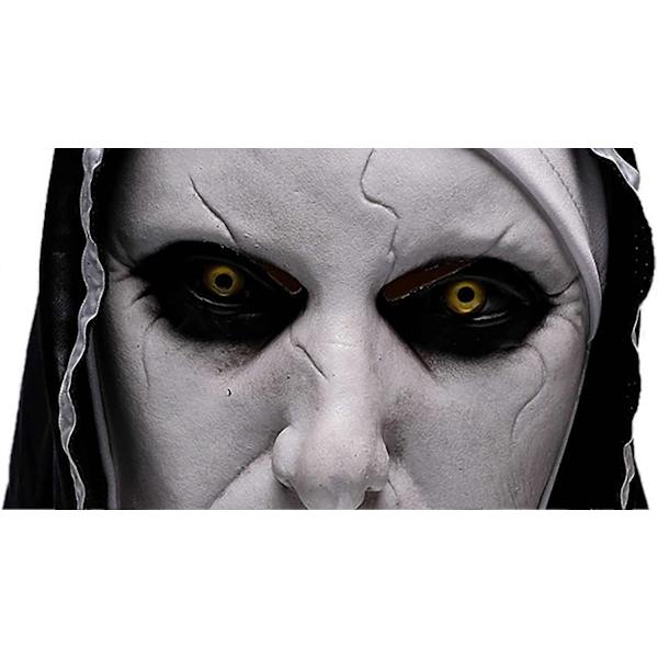 1 stk Halloween Maske, Nonne Skræmmende Latexmaske, Halloween Party Skræmmende Fuld Hoved Kostumemaske, Halloween Skræmmende Makeup Maske Snedig Grimasse Skræmmende Skræmmende Latex