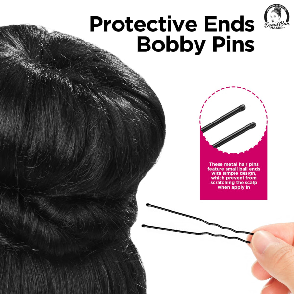 Hårbulleformare Set, 4 Storlekar Svart Donut Bun Maker och 20 Gyllene Hårsnålar för Blond, Chignon Bun Maker Hårrings Stiltillbehör black