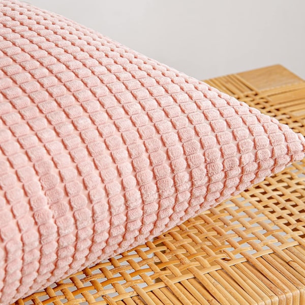 Corduroy Granule Pudebetræk Dekorative Pudebetræk Aflange Bløde Pellets Solid Pudebetræk til Sofa Soveværelse 12x20 Tommer 2#Pink