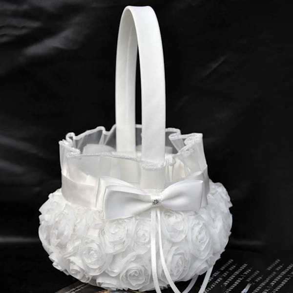 Blomsterpikekurv Blomsterbarn Bryllupskurver Roseblomst Broderikurv Delikat Bryllupsblomstdekorasjon 2 stk