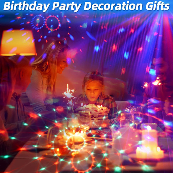 Diskokule Lys Partylys dj Diskolys, led Mini Farger Scenelys Lydaktivert Automatisk, Juledekorasjonslys Gratulerer med dagen-gave