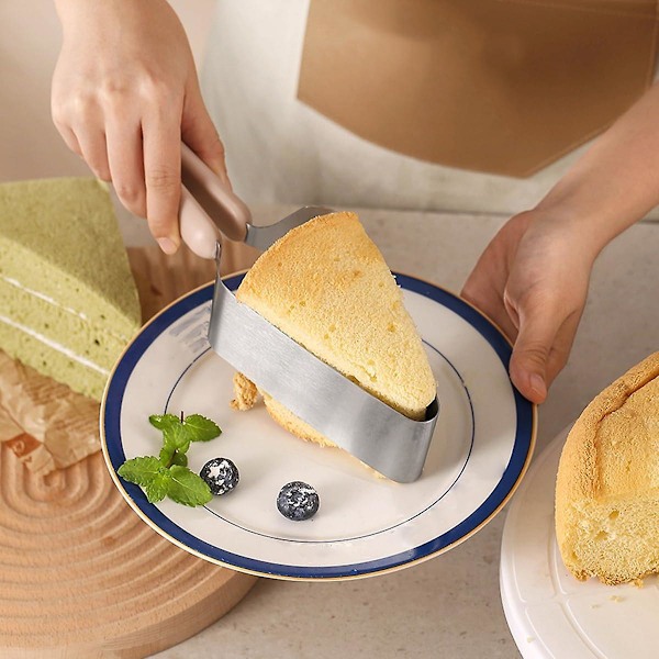 2 stk. kageskærer, konditorskærer, kageserver i rustfrit stål, cheesecake-deler, bageværktøj, kagenivelleringsskærer