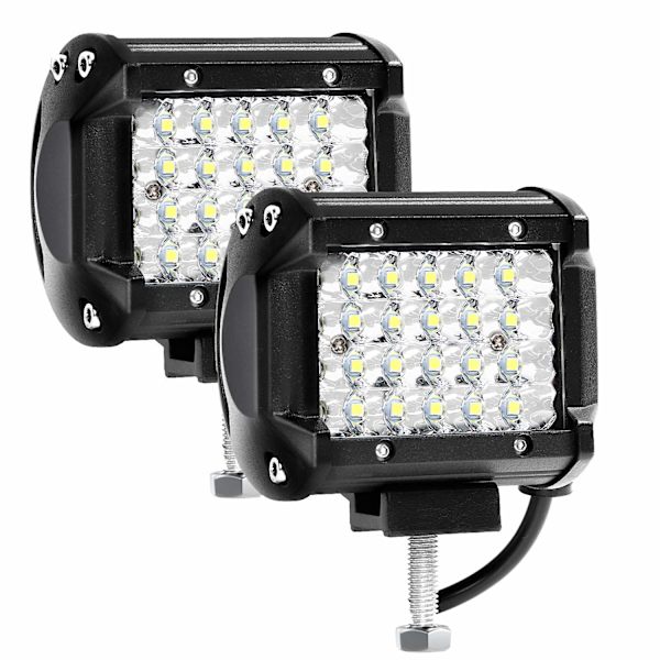 LED Arbeidslys 12V-24V 72W 4'' Bil LED Spotlys 12V Vanntett IP67 LED Tåkelys Spotlys 10 500LM Bil Lastebil Traktor SUV Båt Arbeidslys (2 stk)