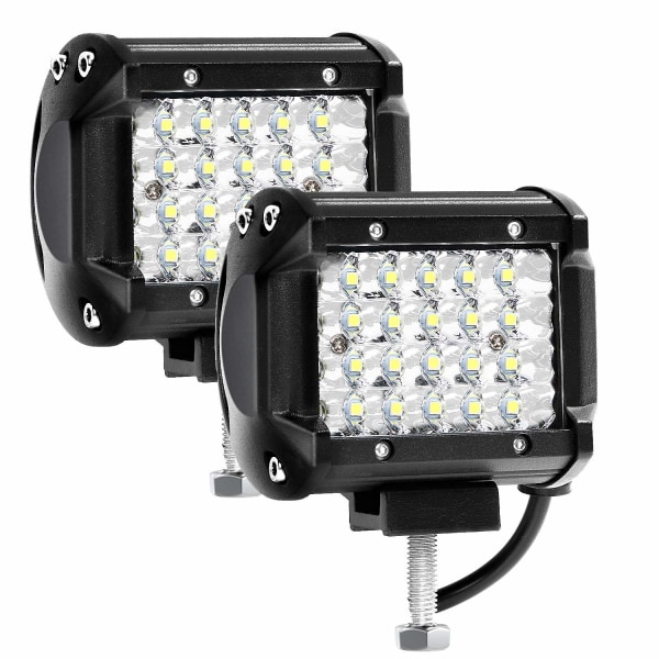 LED Arbetsljus 12V-24V 72W 4'' Bil LED Spotlight 12V Vattentät IP67 LED Dimljus Spotlight 10 500LM Bil Lastbil Traktor SUV Båt Arbetsljus (2st)