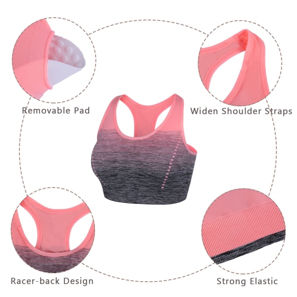 Naisten urheiluliivit Väriä muuttavat fitness jooga-urheiluliivit (M,vaaleanpunainen)