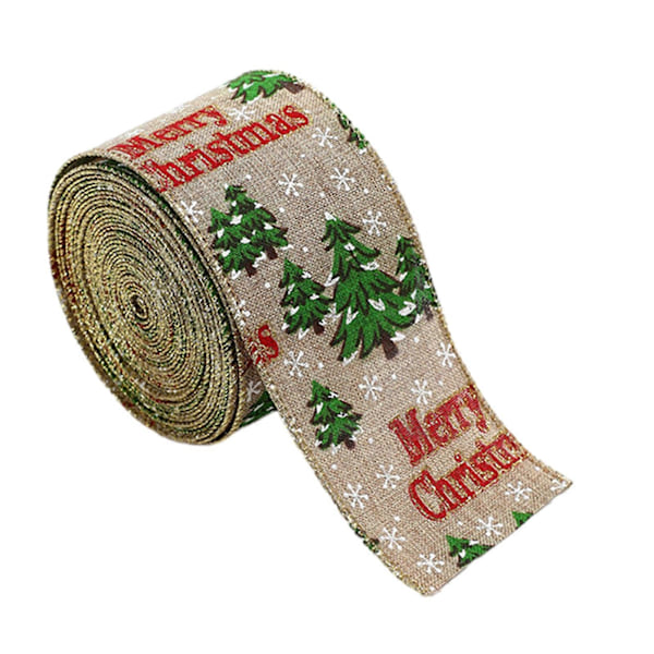 Christmas Decor Present Ribbon Rolls， Christmas Wired Ribbons Gift Wrapping Ribbon， Christmas Crafts Wrapping Decoration Gift Ribbons