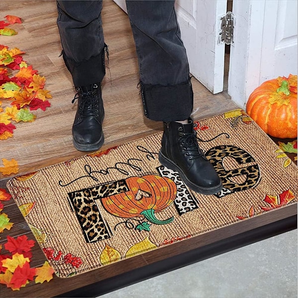 Thanksgiving-matta Höst Lönnlöv Välkommen Inomhus Dörrmatta Höst Golvmatta för Kök Sovrum Vardagsrum Heminredning Mattor（50*80cm） 50*80cm