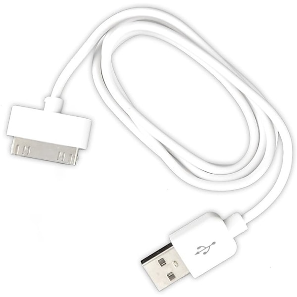 30-Pin Dock-kabel för iPhone 3G / 3Gs / 4 / 4s för laddning och synkronisering USB 2.0 1 Meter Vit