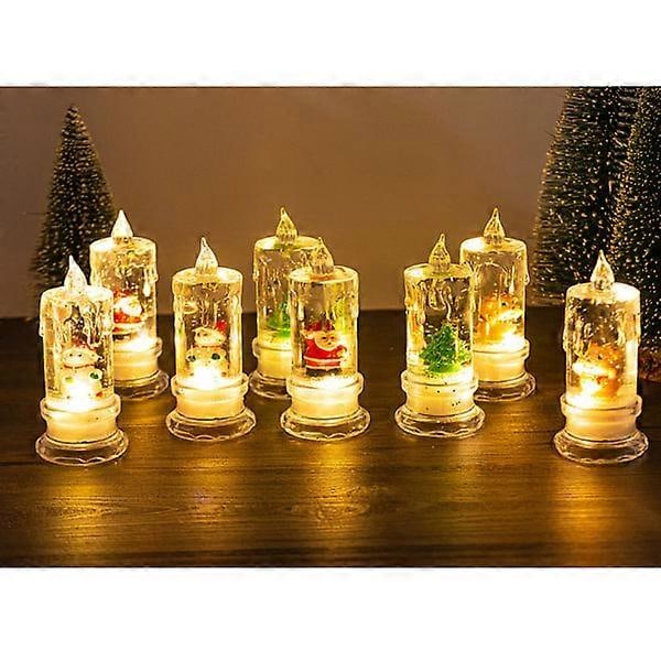 LED-julelys, 4 glitrende julelys uten flamme