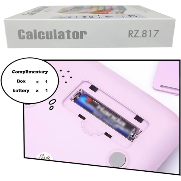 Luova karkkivärinen elektroninen laskin, pyöreä nappilaskin, 12-numeroinen LCD ja suuret pyöreät napit, söpö laskin toimistoon, kouluun, kotiin Yellow