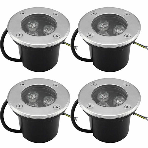 Goodia Upotettava LED-ulkovalaisin 1 KPL 3W IP65 Upotettava LED-valaisin Pyöreä Terassi 270 Lumen Ulkovalaisin, 230V AC85-265V Lämmin Valkoinen