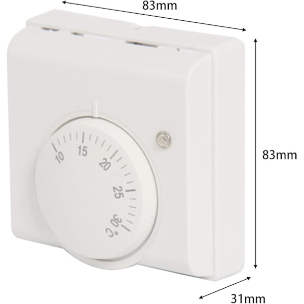 220V 6A mekanisk romtermostat, temperaturregulator