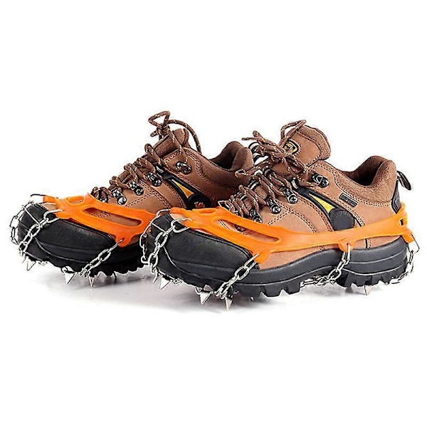 Sne Grip Klodser Over Støvler, Gummiklodser Med Pigge Mod Glid, 10 Stål Pigge Kramponer (Sort, Størrelse 38-43) Size 38-43