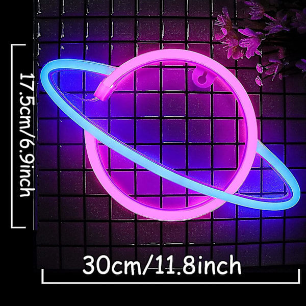 Neon Skyltar, LED Neonljusskylt Drivs av Batteri eller USB, Väggdekor LED-lampor Heminredning Hängande Konst Neon Skyltar (Rosa Blå) pink,blue