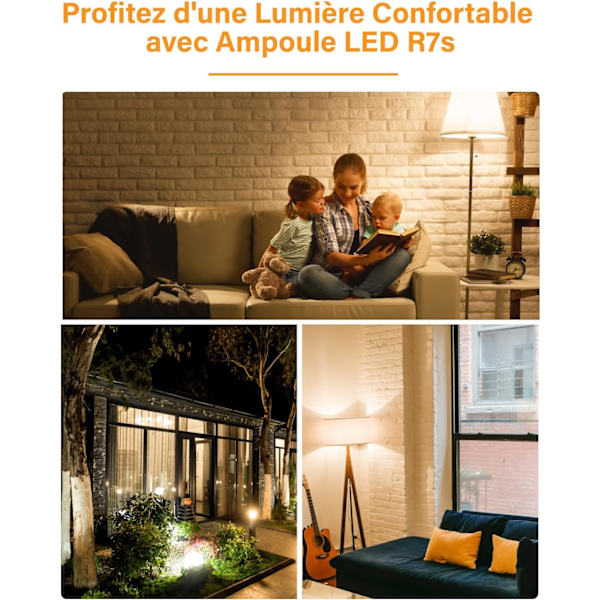 118mm R7S LED Lampa 10W Varmvit 2700K Linjär Spotlight Dubbelsidig 100W Halogenlampa Ersättning Perfekt för Sovrum, Badrum Ej Dimbar 2st