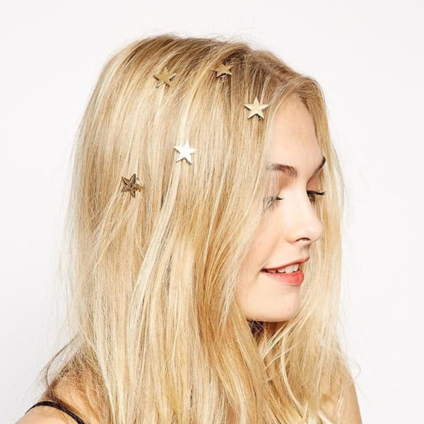 10 ST Hårspolar vridnålar, guldstjärna hårspiralklämmor Bröllopshårnålar Dekorativa hårtillbehör för damer kvinnor
