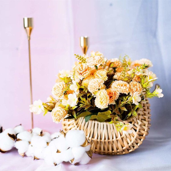 2 STK vevd flettet blomsterkurv, håndholdt blomsterdekorasjonskurv håndvevd blomsterpotte, kurver for bryllupsblomster til hageinnredning
